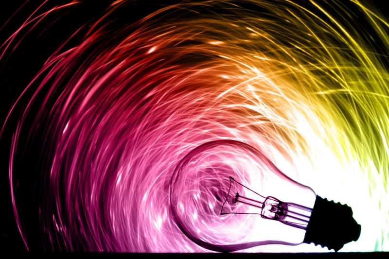 Lightbulb with many colours
